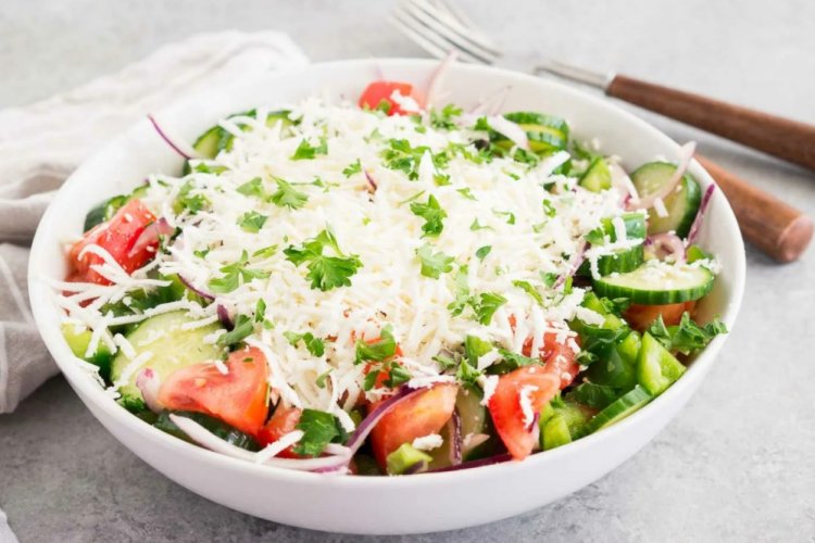 Shopska Salad with Suluguni