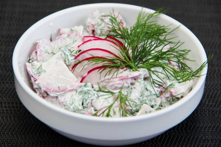Turnip Salad with Radishes and Sour Cream
