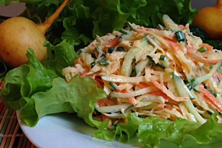 Turnip Salad with Cucumbers