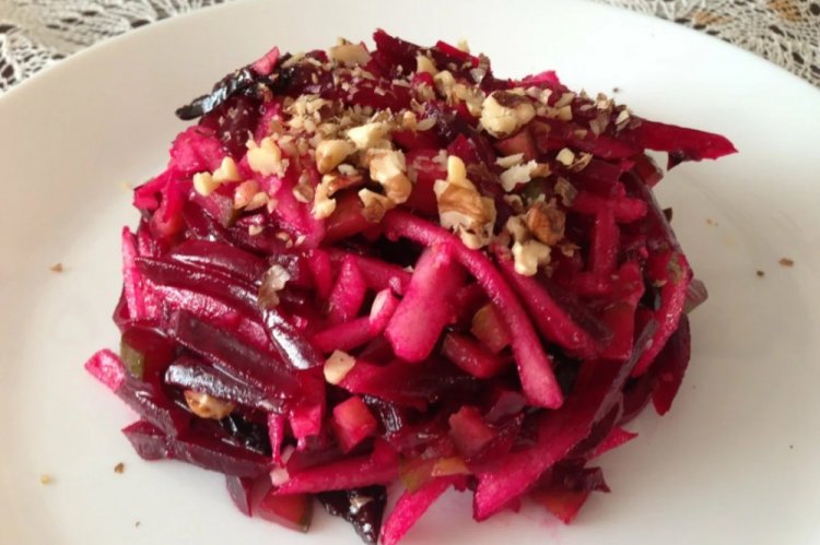 Turnip Salad with Beets and Walnuts