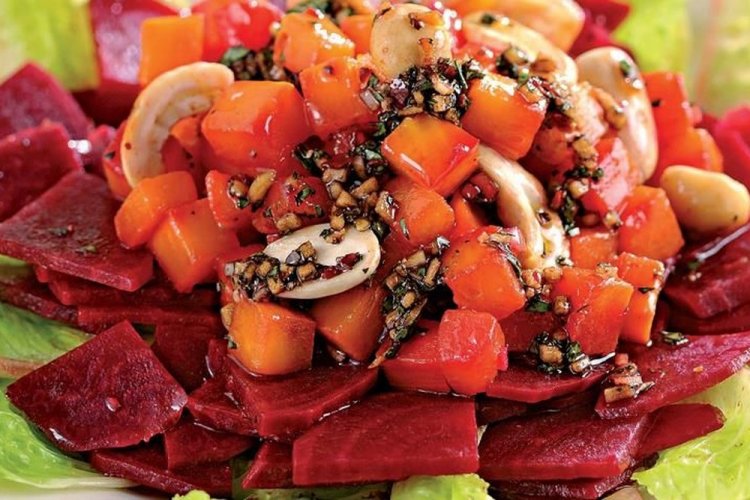 Fried Turnip and Beet Salad