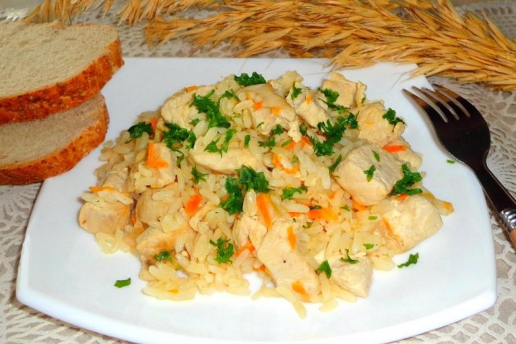 Chicken Breasts with Rice in the Oven