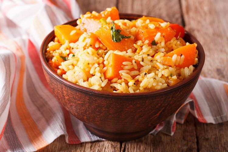 Braised Rice with Pumpkin and Bacon