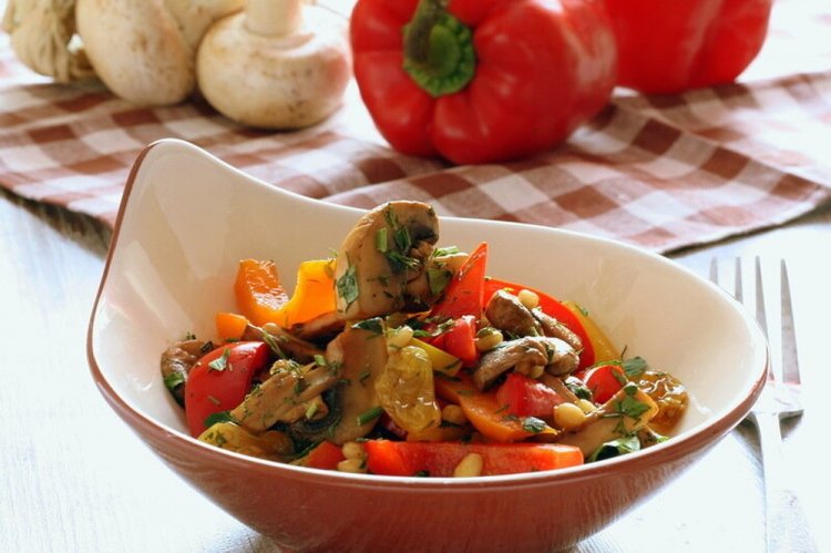Mushrooms with Bell Pepper