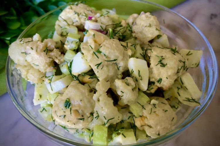 Cauliflower, Cucumber, and Egg Salad