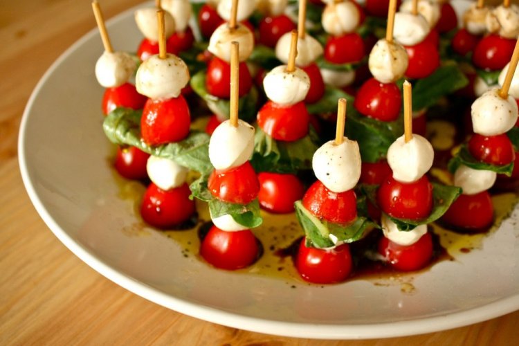 Mozzarella and Avocado Canapés