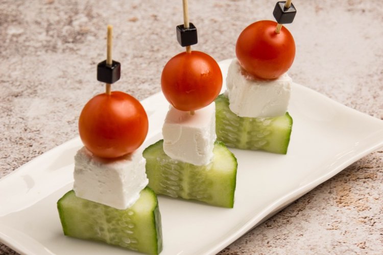 Mozzarella and Cucumber Canapés