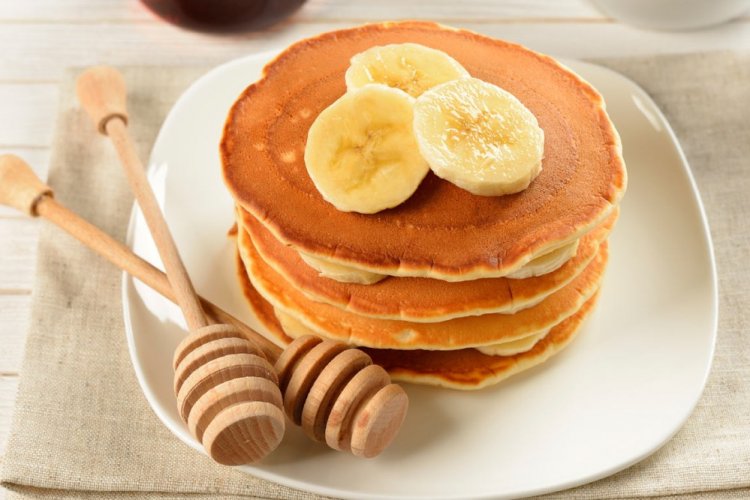 Tortitas de plátano con leche