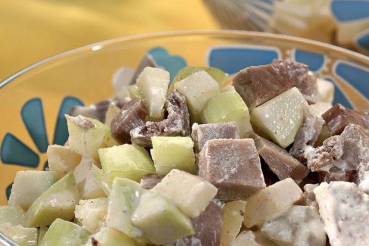 Pork Tongue Salad with Apples