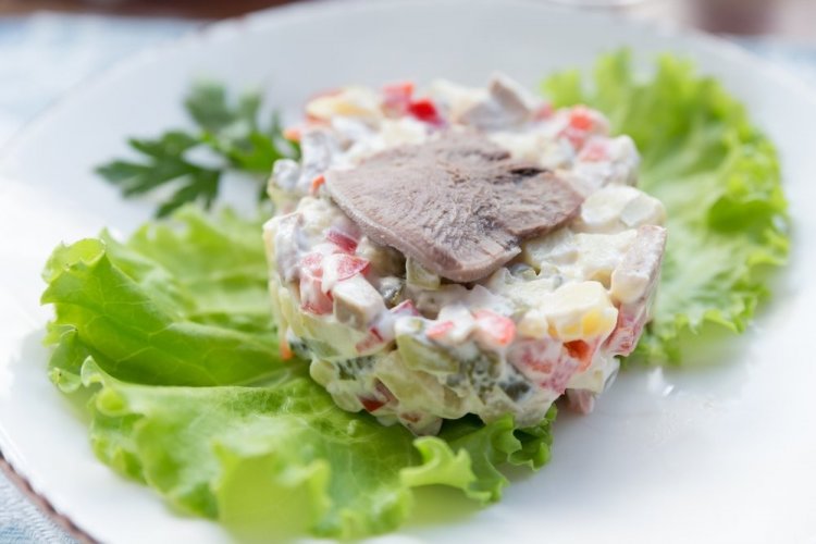 Olivier Salad with Pork Tongue