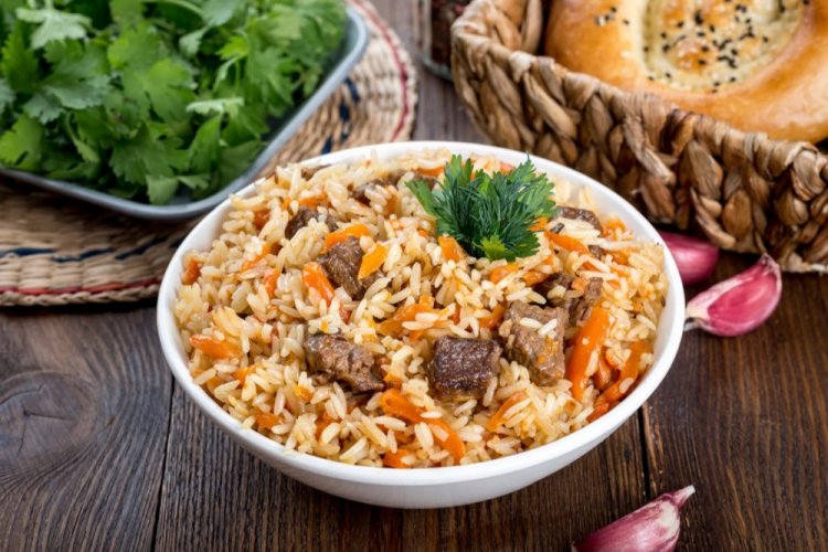 Lamb with Rice in a Skillet