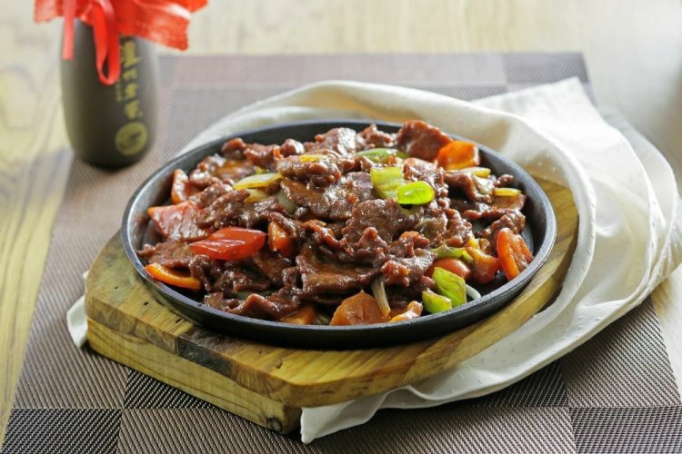 Lamb with Vegetables in a Skillet