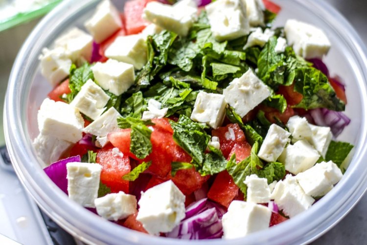 Apple, Microgreen, and Goat Cheese Salad