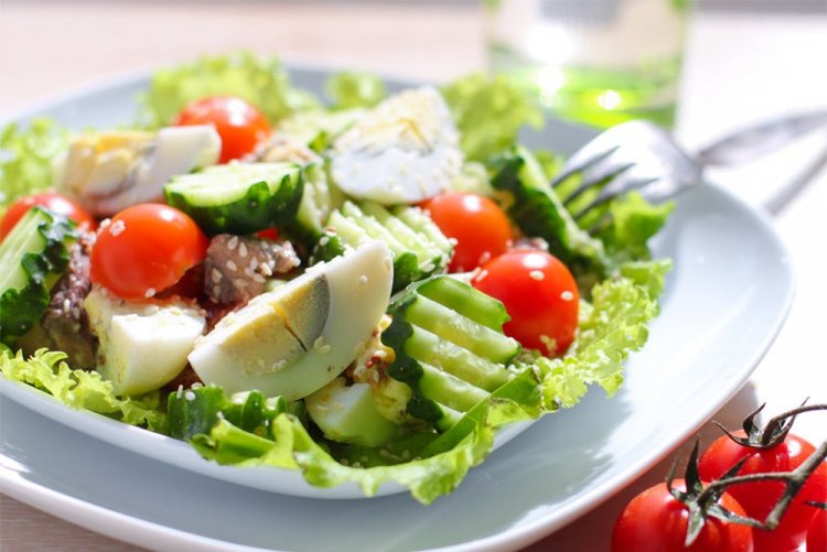 Vegetable, Egg, and Microgreen Salad