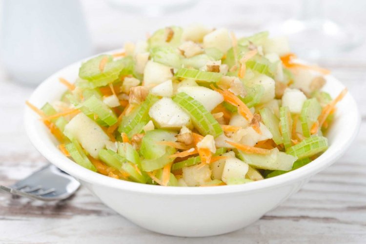 Celery, Apple, and Microgreen Salad