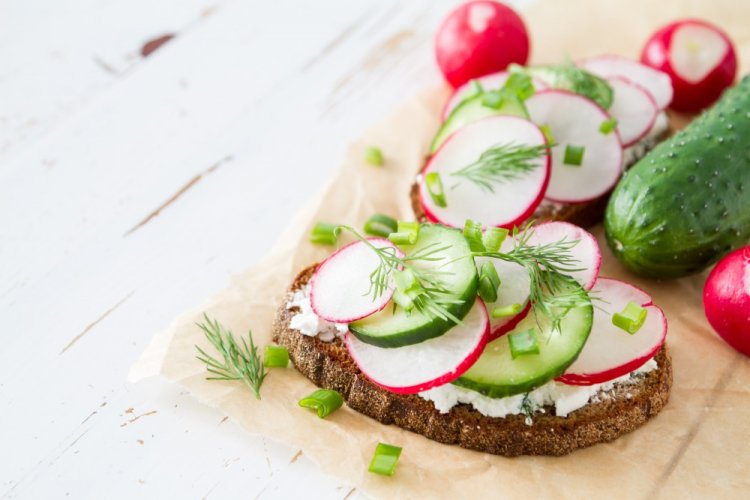 Vegetable and Feta-style Cheese Sandwiches