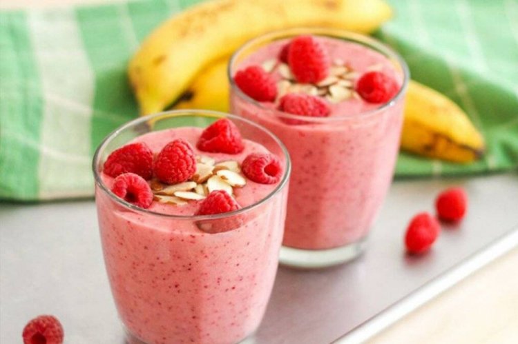 Batido de plátano y frambuesa