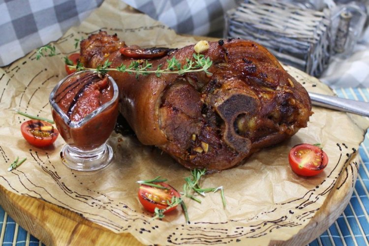 Pork Knuckle in Beer on the Grill