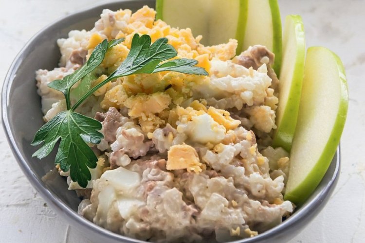 Cod Liver and Rice Salad