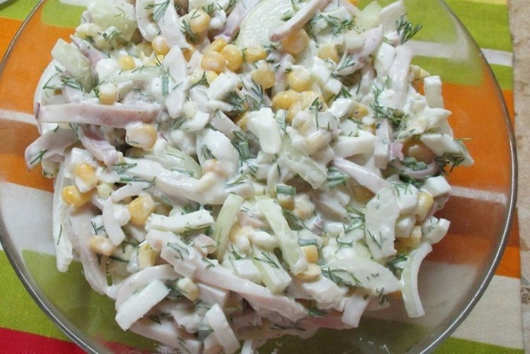 Squid and Corn Salad for New Year's