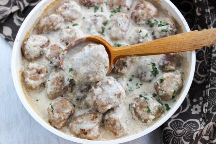Meatball Hedgehogs in Sour Cream Sauce