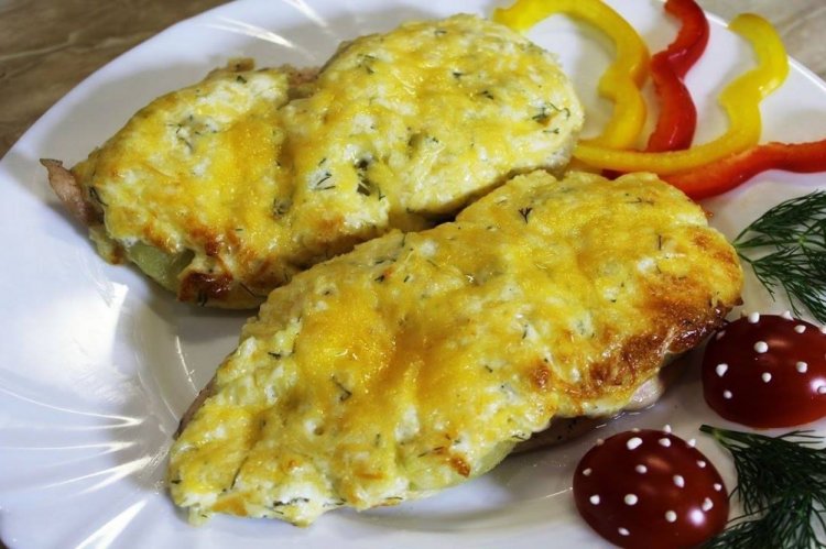 Chicken Cutlets with Eggplant and Pineapple in the Oven