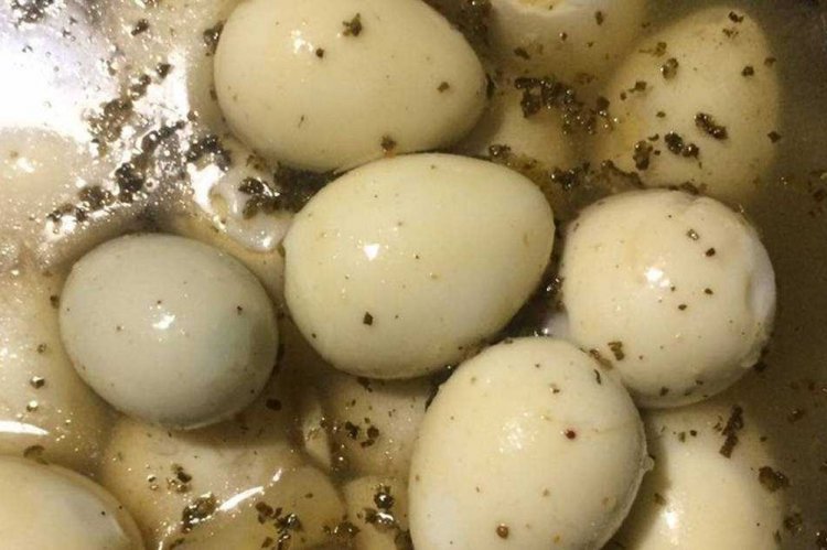 Eggs Pickled in Oil Marinade