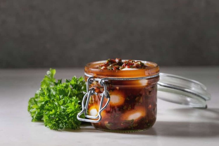 Pickled Eggs with Anchovies in Tomato Juice