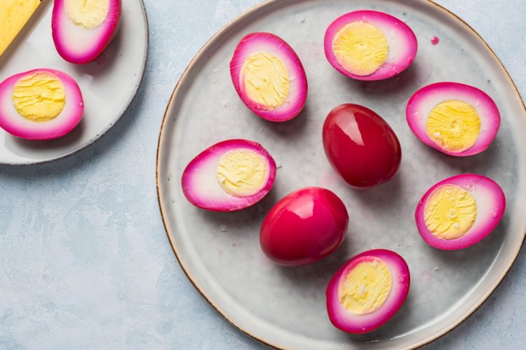 Eggs Pickled with Beet Juice
