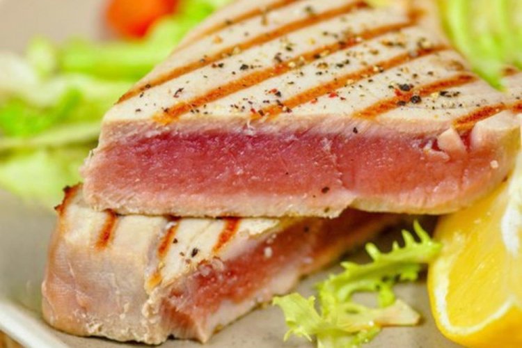 Tuna Steak on a Grill Pan