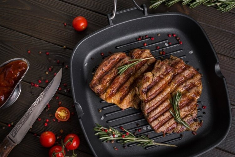 Beef Steak on a Grill Pan