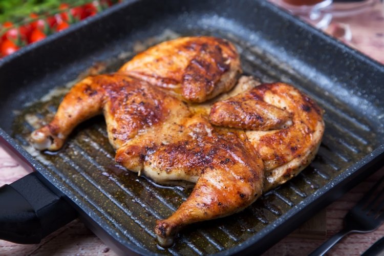 Chicken Tabaka on a Grill Pan