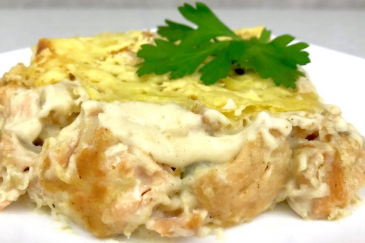 Pescado al horno con salsa Bechamel