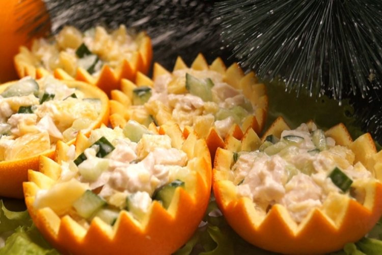 New Year's Salad in an Orange