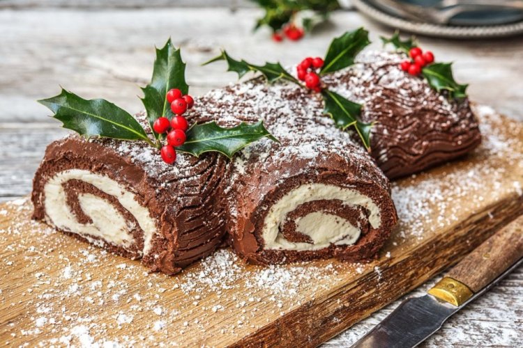 New Year's Yule Log Cake