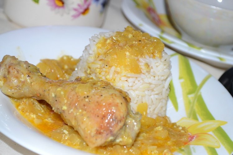 Muslos de pollo con mango