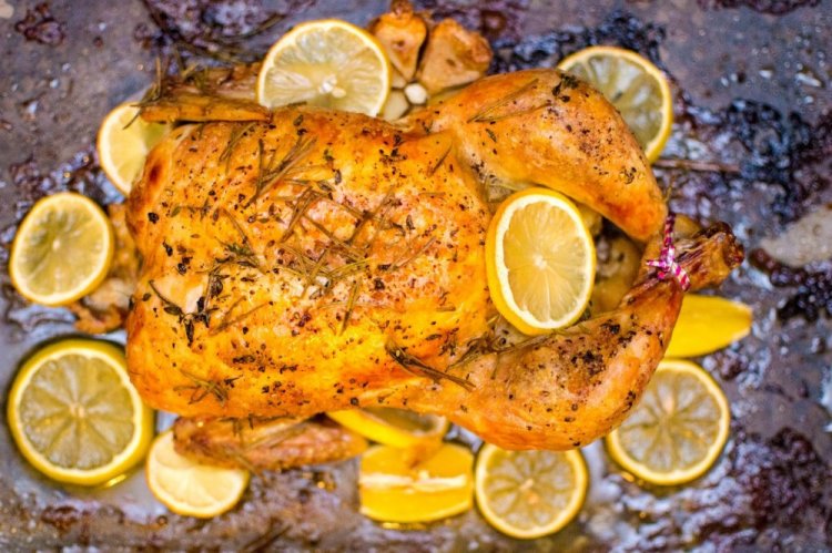 Pollo con limón al horno