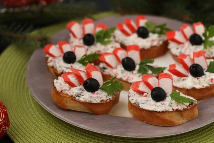 Crab Stick and Feta Sandwiches