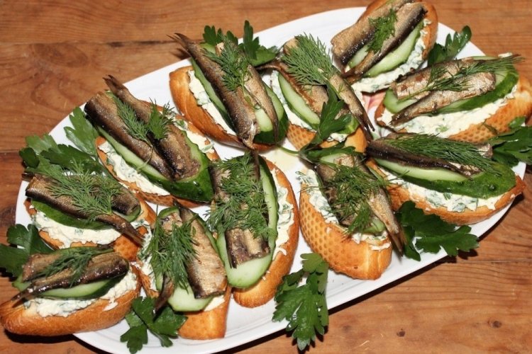 Sprat and Cucumber Sandwiches