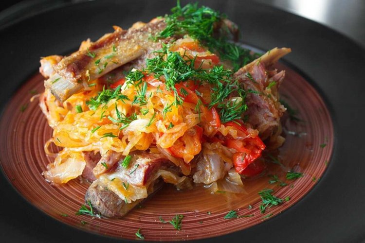 Pork Ribs with Cabbage in a Kazan