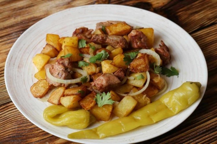 Pork with Potatoes in a Pan