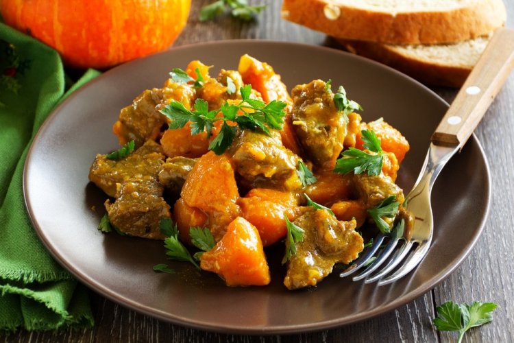 Cerdo con calabaza al horno
