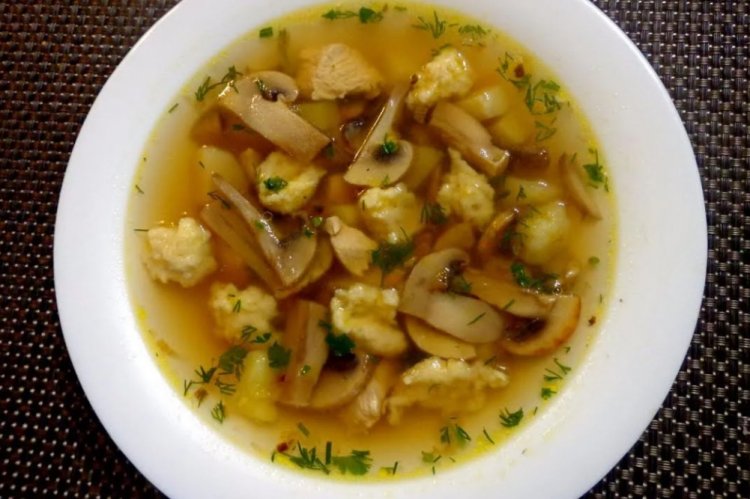 Mushroom Soup with Dumplings
