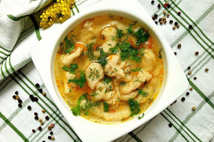 Soup with Dumplings and Beans