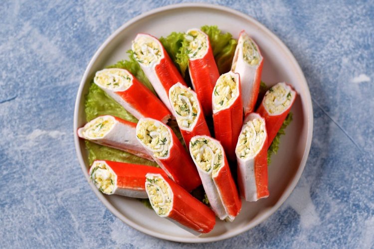 Crab Sticks Stuffed with Mushrooms