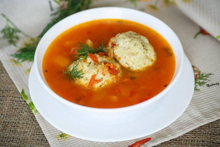 Tomato Soup with Fish Meatballs