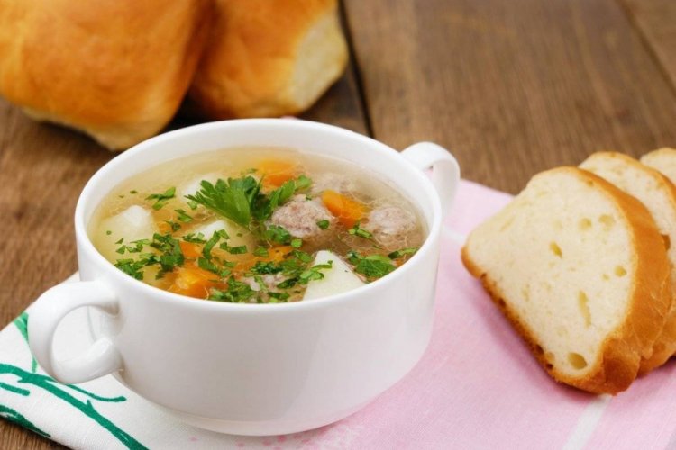 Fish Meatball and Tomato Soup