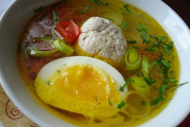 Chicken Meatball and Egg Soup