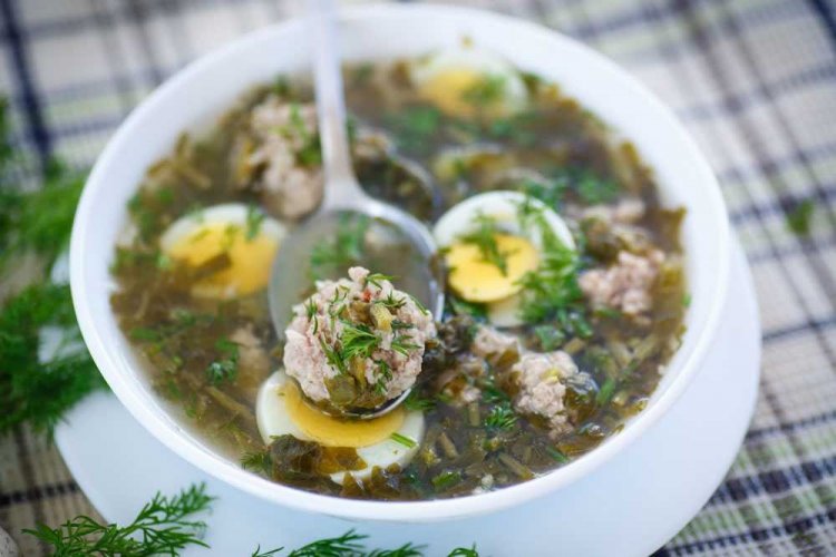 Sorrel and Meatball Soup