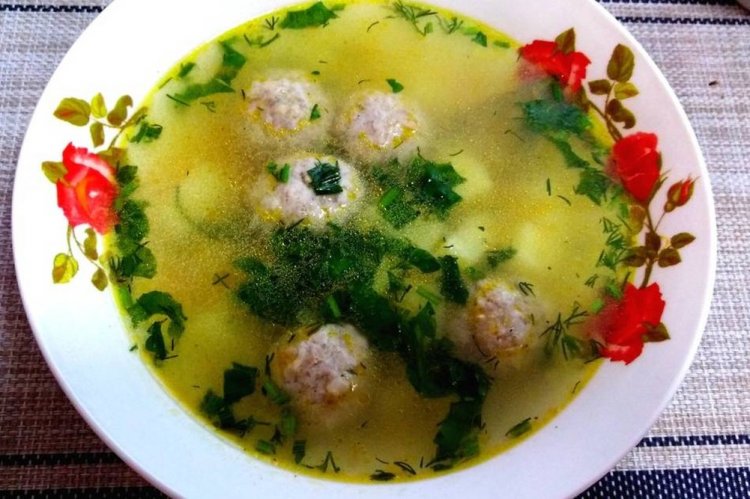 Meatball and Millet Soup